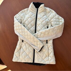 LULULEMON Cream~ Black Puffer Jacket Reversible Full Zip